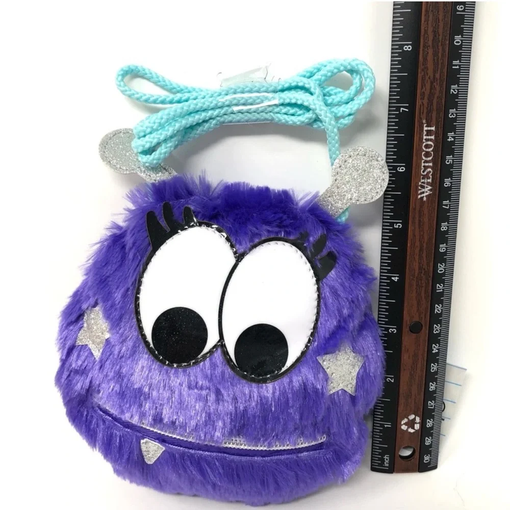 PURPLE MONSTER It’s her own little FUZZY MONSTER Coin Purse by UNDERRATED NWOT